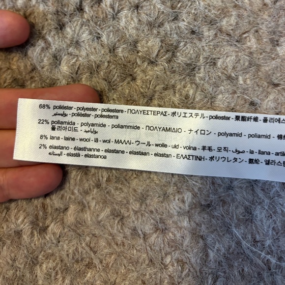 Zara cream, brown and red striped touch of wool poncho NWT - Picture 10 of 12